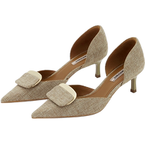 73hours womens shoes soft daylight 2024 spring new style small fragrance pointed toe French high heels and stiletto shoes
