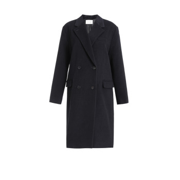 the rumah 初剪羊毛西装领中长款大衣极简廓形羊毛呢气质西装大衣