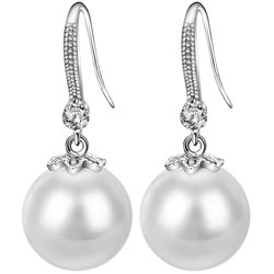 999 sterling silver earrings large pearl earrings women's silver earrings round face earrings 2024 new hot style high-end sense 925