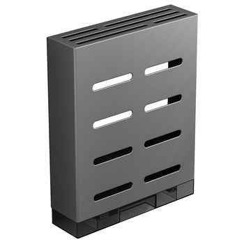 Stainless steel gun grey knife holder with drain tray