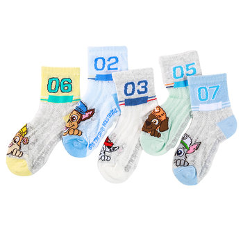 Paw Patrol ເດັກນ້ອຍ Summer Socks ເດັກຊາຍ ຖົງຕີນຕາຫນ່າງບາງໆ ຖົງຕີນເດັກນ້ອຍ Cotton Mid-Tube Socks Spring, Autumn and Summer