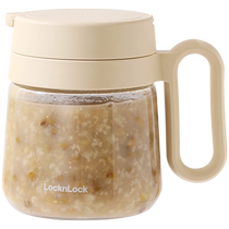 (Self-operated) LOCK&LOCK Yogurt Overnight Oatmeal Breakfast Cup with Spoon Handle Glass Water Cup Soy Milk Milk