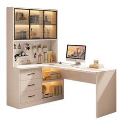 Solid Wood Desk and Bookcase Integrated Office Desk and Chair Set Student Bedroom Home Study Table Desktop Corner Computer Desk