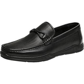 Bestu 2025 spring shopping new slip-on business loafers flat heel men's casual leather shoes b8505am5