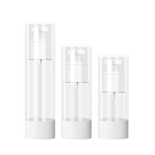 Cosmetics dispensing bottle travel set