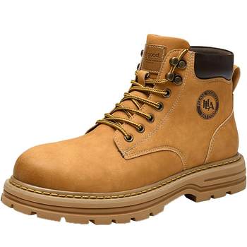 Heilan house men's shoes new autumn and winter outdoor high-top casual rhubarb boots plus velvet work boots martin boots for men