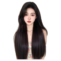 Wig piece real hair piece one-piece hair extension piece long hair full real hair fluffy hair volume natural light invisible and traceless