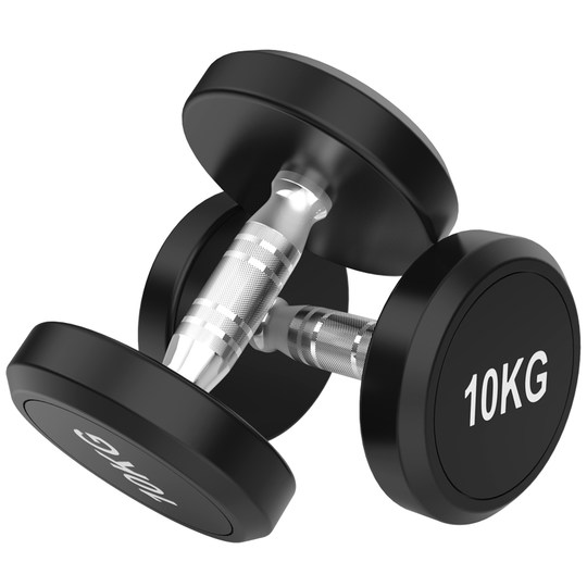 Rubber fixed dumbbell gym round head commercial