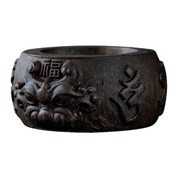 Natural vietnam nha trang submerged agarwood carved ring