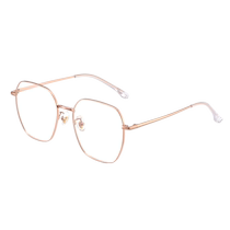 Pure titanium gold wire photochromic glasses for women with myopia can be equipped with degree anti-blue light eye frame ultra-light large frame without makeup