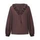 ເສື້ອຢືດ chiffon ruffled ຂົນໄປກັບ LILY lyocell