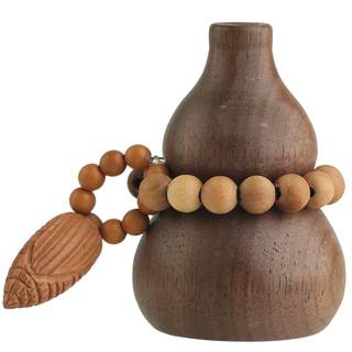 车载香薰胡桃木小葫芦汽车摆件香水扩香器精油男女高档车内饰香氛