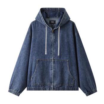 Semir retro denim jacket drawstring hooded jacket for men