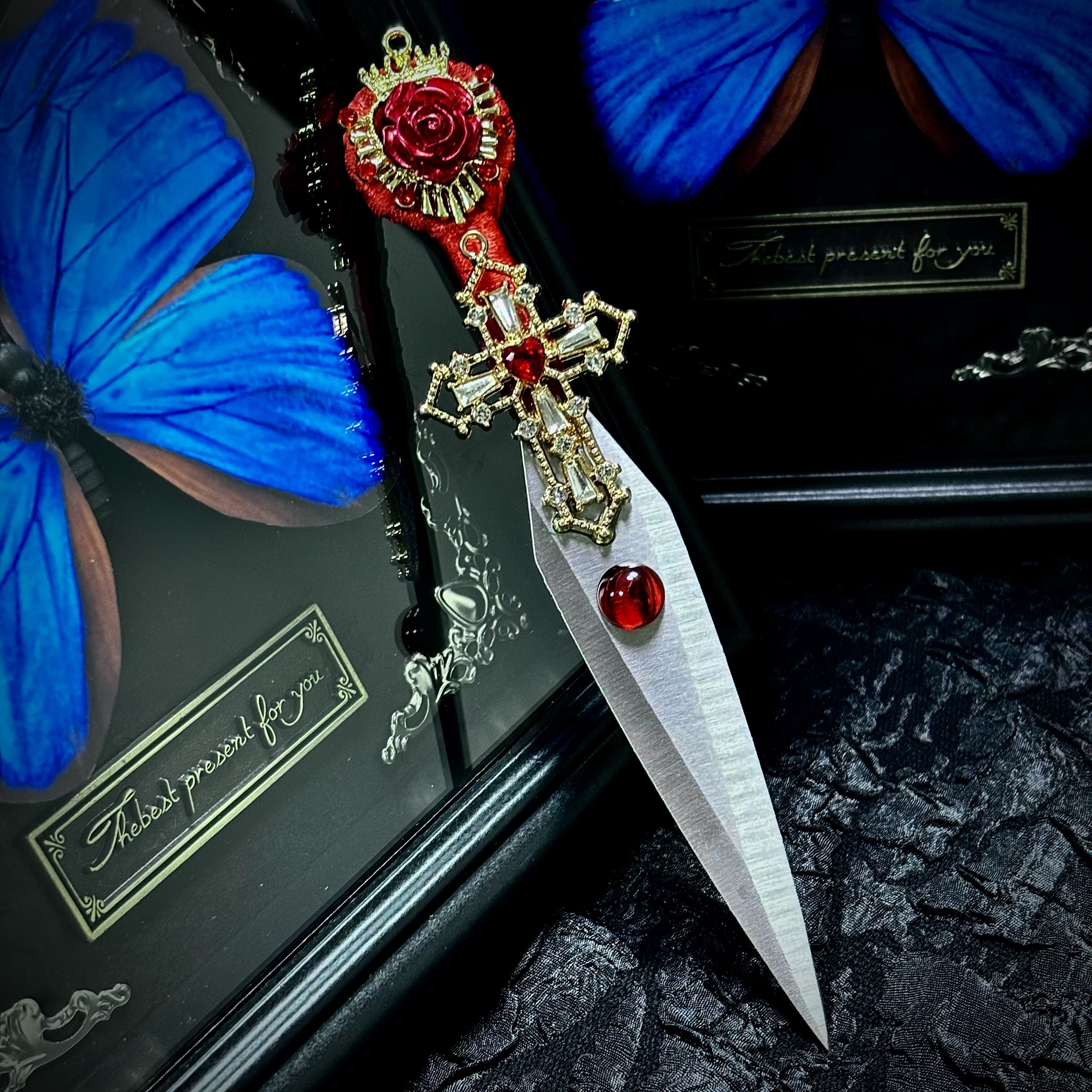 Utility Knife in Dark Gothic Style, Unopened Knife, Finished Product, Birthday Gift, Hanfu Accessory, Decoration, Desktop Ornament