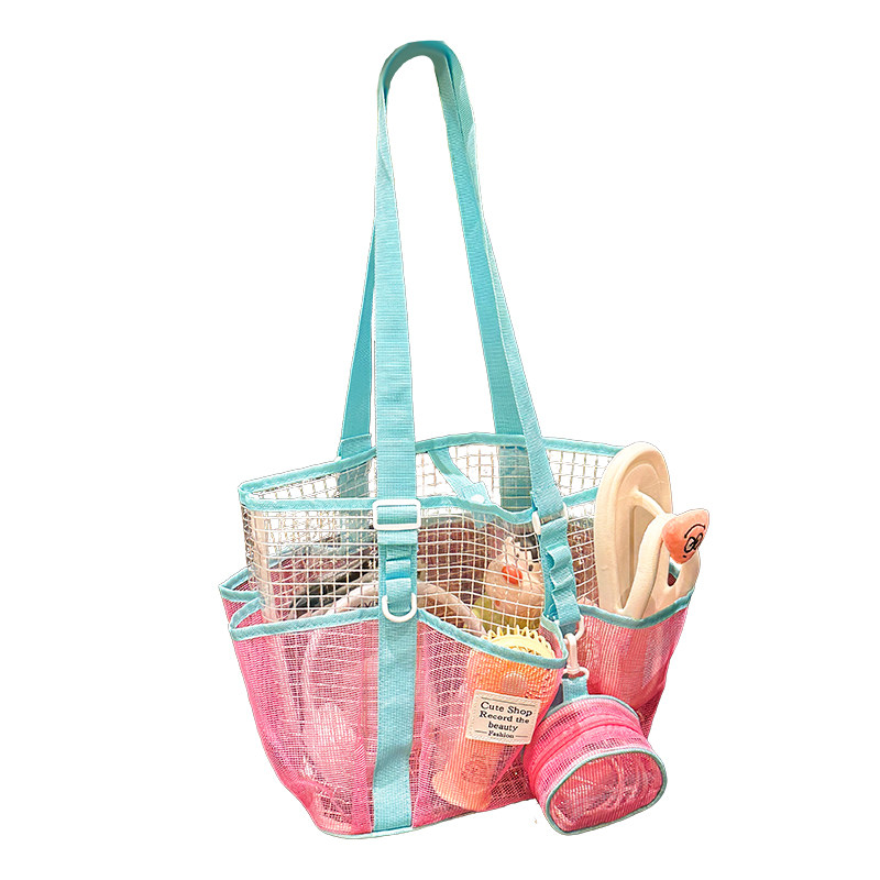 Cute large capacity mesh swimming bag for sports and fitness