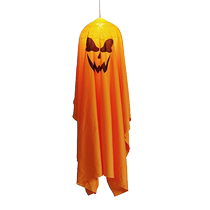 Halloween decoration pumpkin lantern arrangement props hanging scene glowing ghost venue atmosphere pendant outdoor party