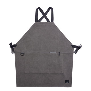 Virgo 简约内嵌式口袋设计双肩交叉牛仔围裙帆布围裙定制logo