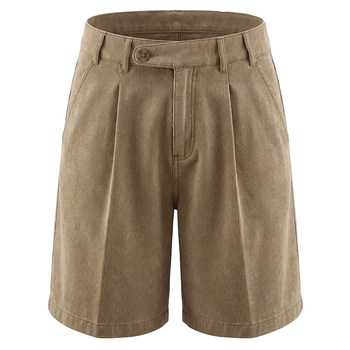 Nicktian american semi-elastic waist denim shorts
