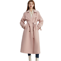 DPLAY (London Metropolis) OL style customized gray orange pink old money style double-breasted mid-length windbreaker