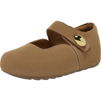 Bestou 2025 autumn new retro leather all-inclusive birkenstock shoes velcro women's singles shoes