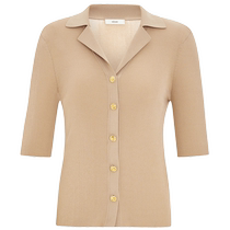 Cardigan tricoté à manches courtes et col cubain pour femme édition automne 2023 nouveau haut tricoté EBC3SWTT02