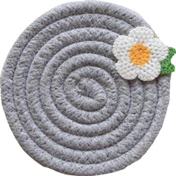 Kasuga ins cute little flower ຍີ່ປຸ່ນ coaster placemat cotton braided cotton rope bowl mat Korean simple insulation mat