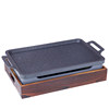 Commercial insulation lamb chop tray wooden seat rectangular grilled fish tray