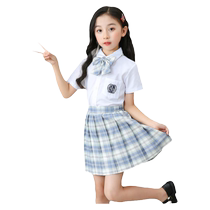 Girls jk uniform skirt summer primary school student dress childrens wear college style suit girl pleated skirt summer dress