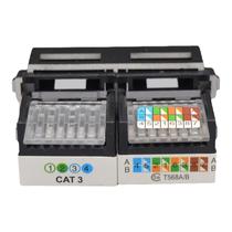 Black 128-type dual-port cat5e computer phone module wire-free Category 5e network phone socket