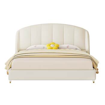 Gujia home cream style leather children's bed