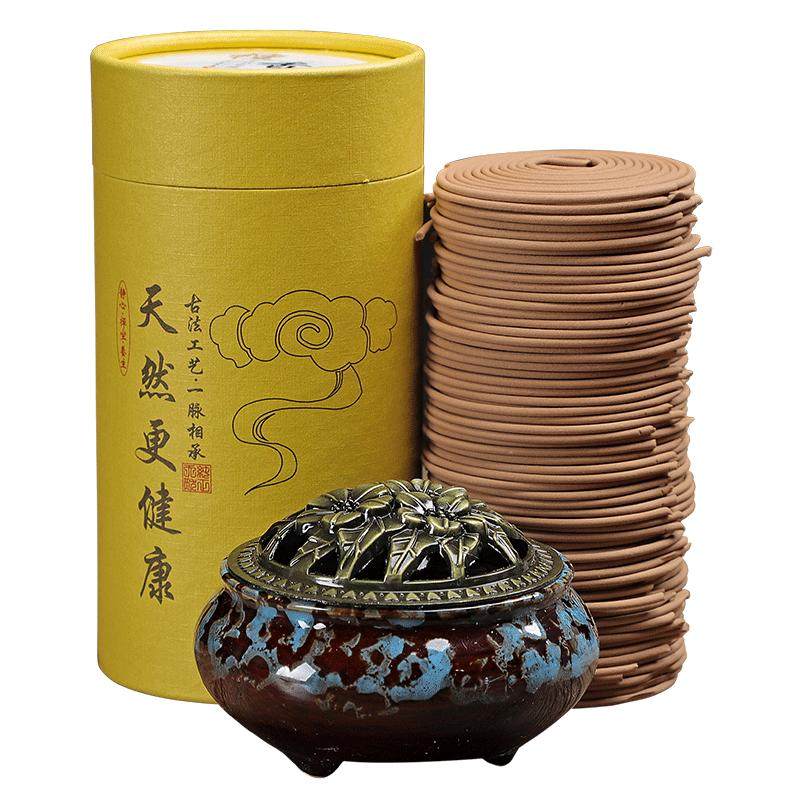 老山檀香盘香艾草非驱蚊香家用香薰沉藏香厕所卫生间除臭除味熏香