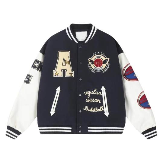 【Achock官方店】潮牌毛巾绣美式字母棒球服男女街头夹棉加厚夹克