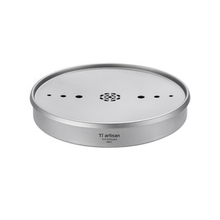 钛工匠纯钛茶盘圆形茶台干泡台户外便携钛茶海钛茶盘纯钛茶具配件