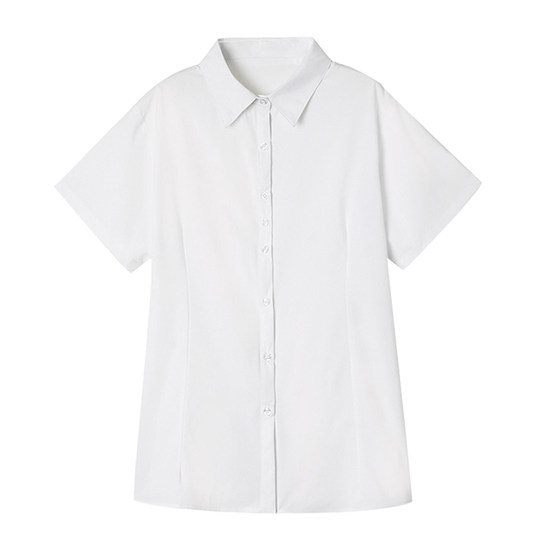 特大码冬长袖女性宽松商务正装工作服白色衬衫上衣加肥职业工装衫