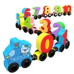 Magnetic Digital Train Early Teaching Children's Puzzle Puzzle 1 One 3 -year -old magnetic building block assembly toy car 6