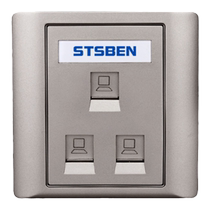 Type 86 3-port 10G network socket CAT8 computer broadband information panel gray three-position Category 8 network cable socket
