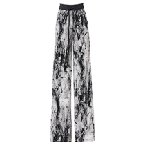 Danbaoluo 2024 new womens modern dance pants elastic waist classical black and white flower high-end brand national standard dance pants