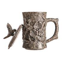 Medical Stone Cup Home Stone Sculpture Tea Cup Relief Cup Pendulum tea Set for mens water glass Large capacity Fathers Day Gift