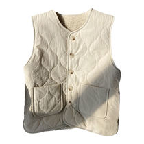 Foreign piste 100 hitch a new double-sided wearing down cotton machia women early spring literature and art loose sleeveless flip-floppled jacket tide