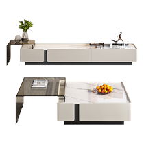 DDC Rockboard Tea Table TV Cabinet Combo Modern Minima Home petite famille Salle de vie 2024 Nouveau cabinet rétractable