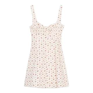 Fresh and sexy waist-hugging small floral short dress