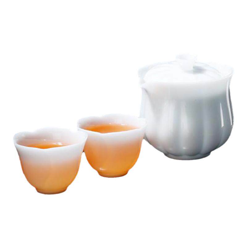 Jade Porcelain Travel Tea Set Dehua White Porcelain Portable