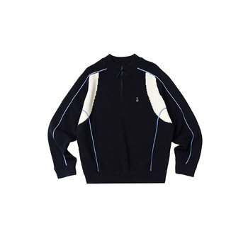 Roaring beast half zipper contrast knit sweater Roaring beast half zipper contrast knit sweater