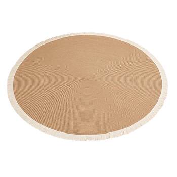 Glue-free tassel carpet cotton rope round floor mat light luxury stain-resistant carpet bedroom living room coffee table cloakroom floor mat large