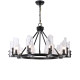 American atmospheric iron art black living room glass chandelier
