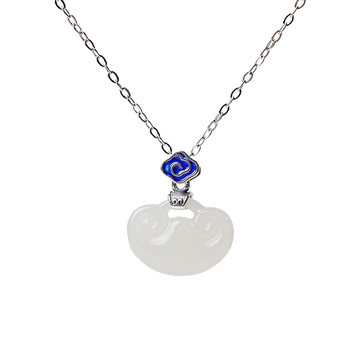 Miyazato's new natural hetian white jade necklace