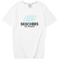 ເສື້ອຍືດຄູ່ Skechers Skechers 2024 ເສື້ອຍືດຜູ້ຍິງຊັ້ນເທິງ Casual Loose Round Neck Sports ແຂນສັ້ນ