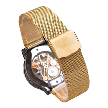 Hot selling simple business mens watch fashion casual classic popular rhinestone hollow mesh belt manual mechanical watch