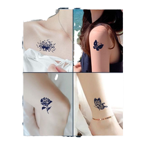 Herbal juice waterproof long-lasting tattoo sticker for women simulated clavicle flower butterfly small fresh non-reflective sticker