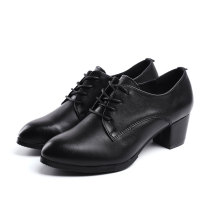 Brand Shali womens shoes 2024 new leather shoes genuine leather soft sole ballroom dancer shoes dance shoes square modern fashion